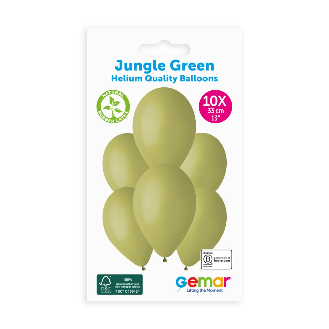 Gemar 13" Jungle Green #098 G120 10pcs Round Balloon — Italian store hang-pack original 1200px
