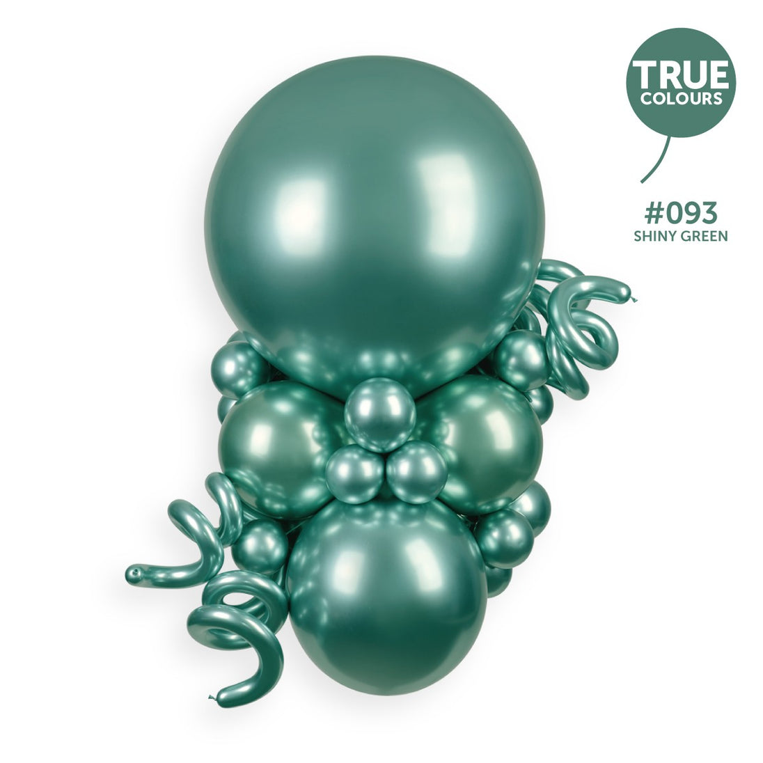 Gemar 13" Shiny Green #093 GB120 6pcs Round Balloon — Italian store TRUE COLOURS bouquet original 1200px