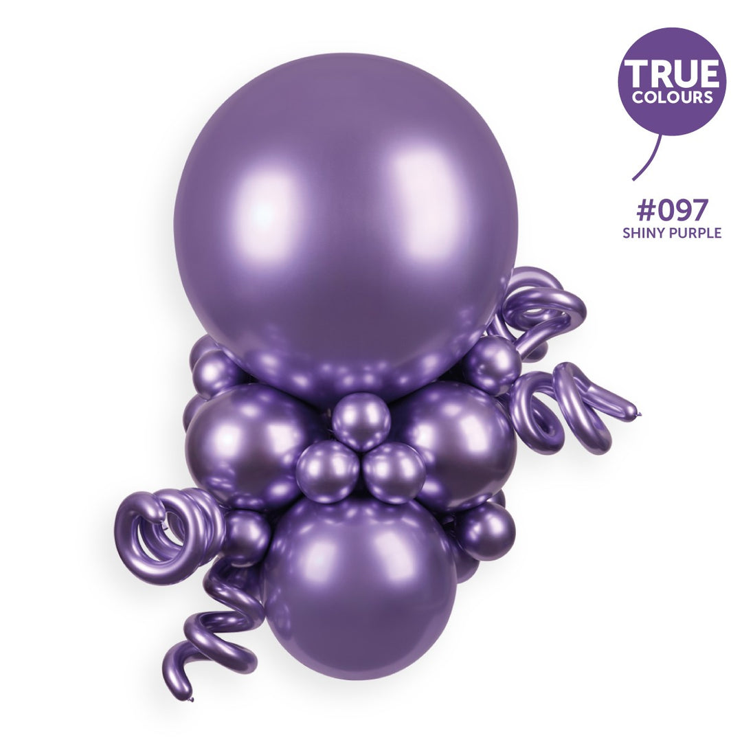 Gemar 13" Shiny Purple #097 GB120 6pcs Round Balloon — Italian store TRUE COLOURS bouquet original 1200px