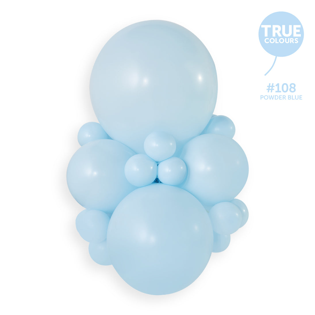 Gemar true colour reference — 5" Powder Blue #108 A50 50pcs Round Balloon