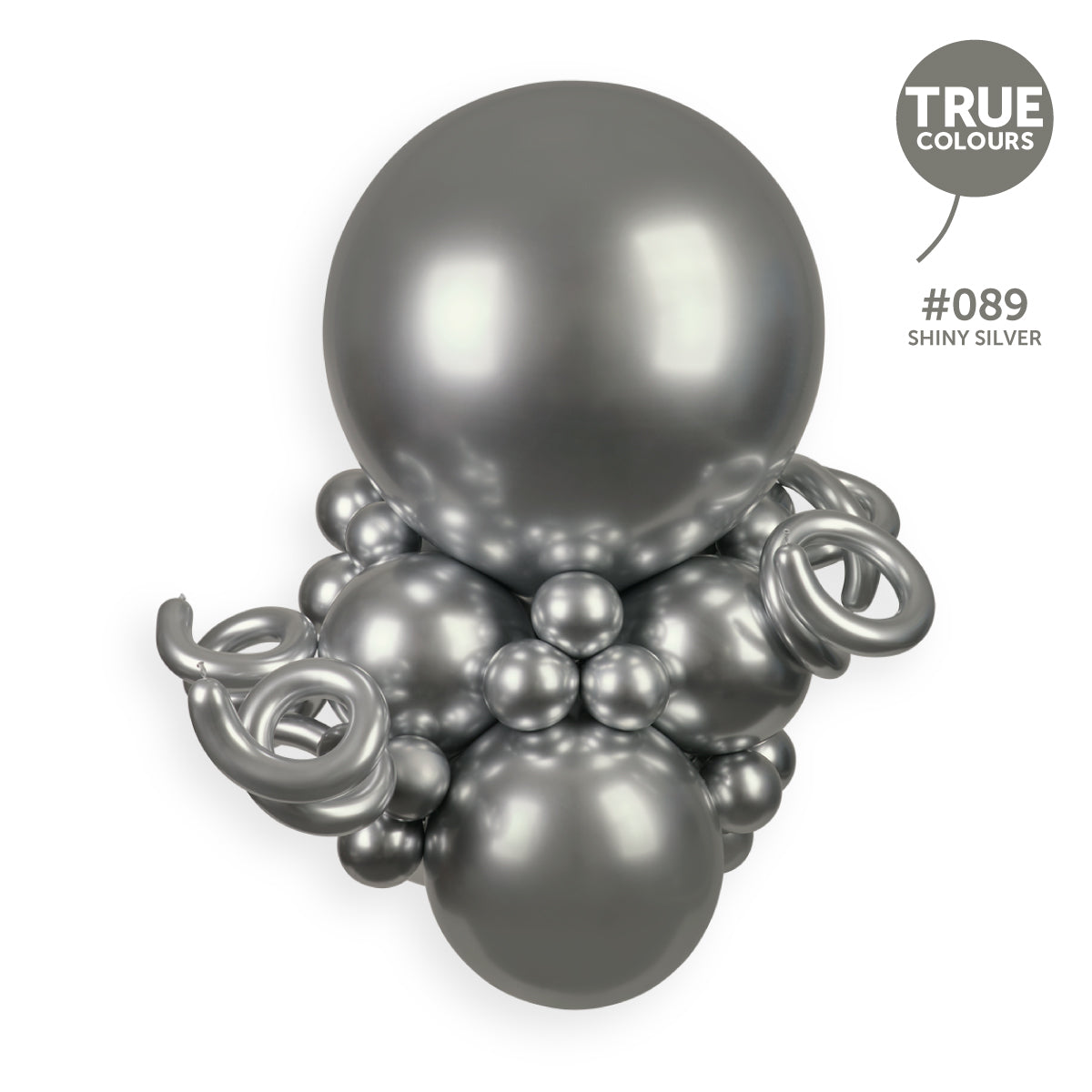 Gemar true colour reference — Gemar 5" Shiny Silver #089 AB50 50pcs Round Balloon