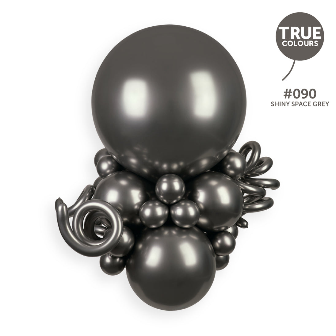 Gemar true colour reference — Gemar 5" Shiny Space Grey #090 AB50 50pcs Round Balloon