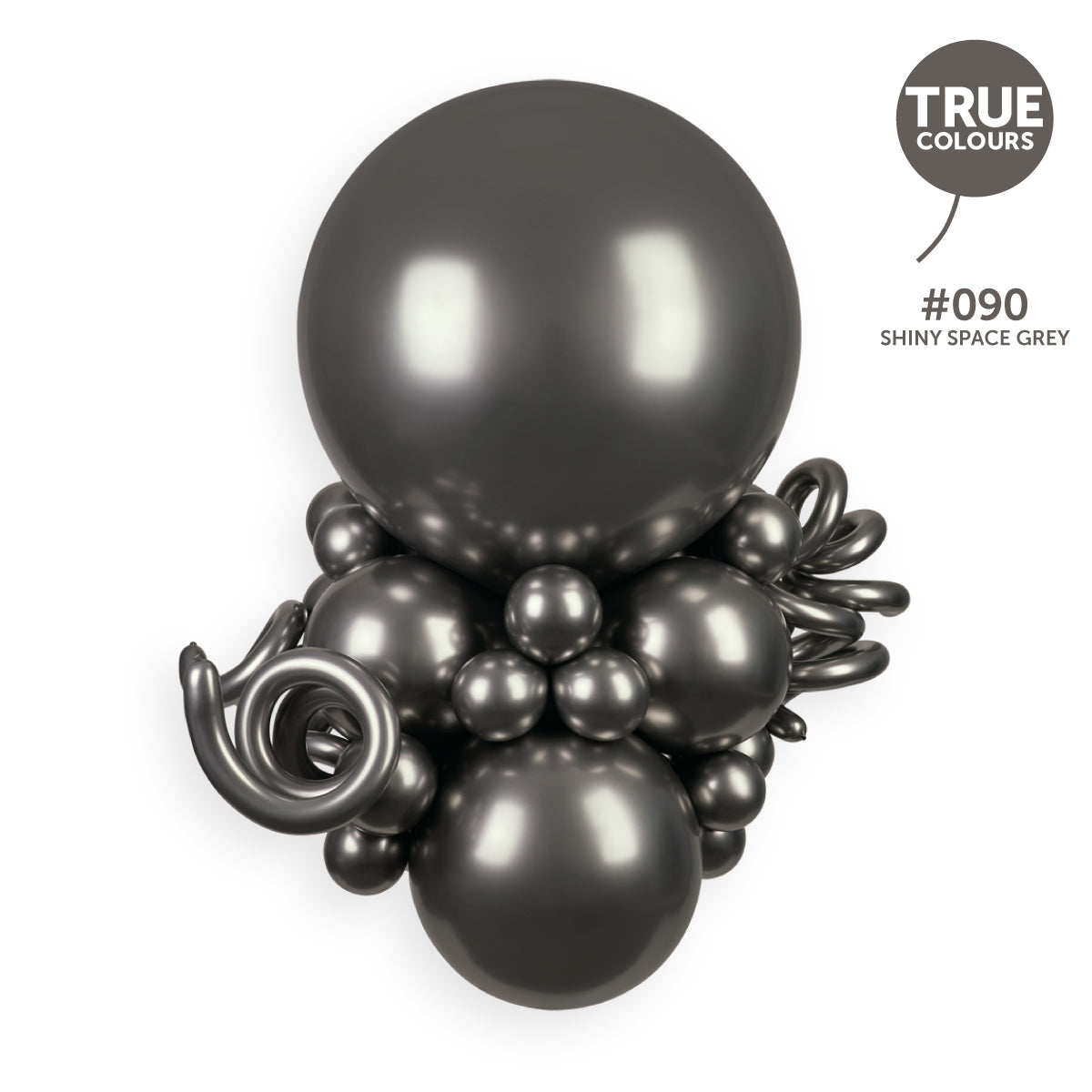 Gemar true colour reference — Gemar 5" Shiny Space Grey #090 AB50 50pcs Round Balloon