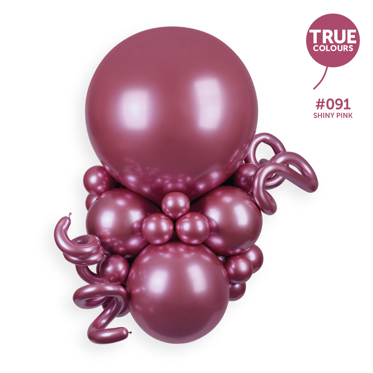 Gemar true colour reference — Gemar 5" Shiny Pink #091 AB50 50pcs Round Balloon