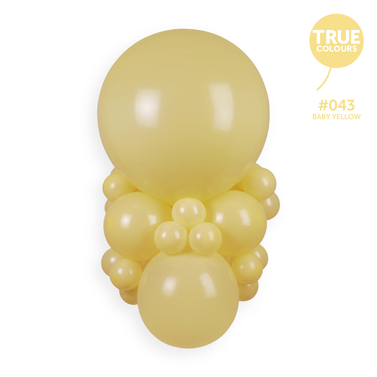 Gemar true colour reference — Gemar 13" Baby Yellow #043 G120 50pcs Round Balloon