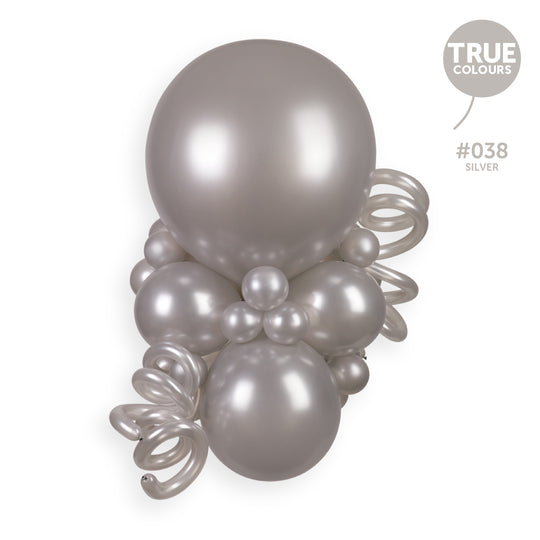 Gemar true colour reference — Gemar 13" Metallic Silver #038 GM120 50pcs Round Balloon