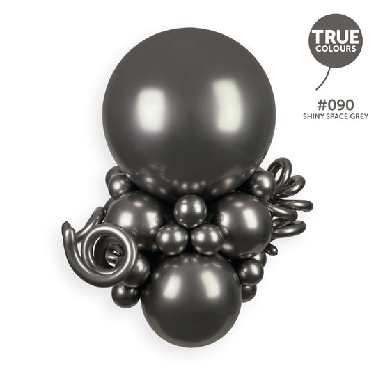 Gemar true colour reference — Gemar 13" Shiny Space Grey #090 GB120 50pcs Round Balloon