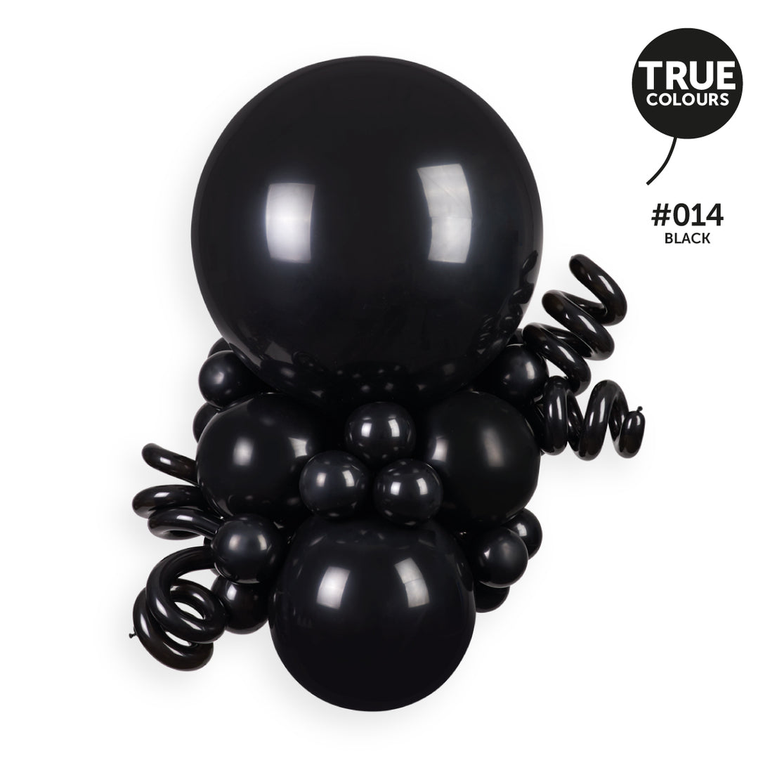 Gemar true colour reference — Gemar 19" Black #014 G19 25pcs Round Balloon