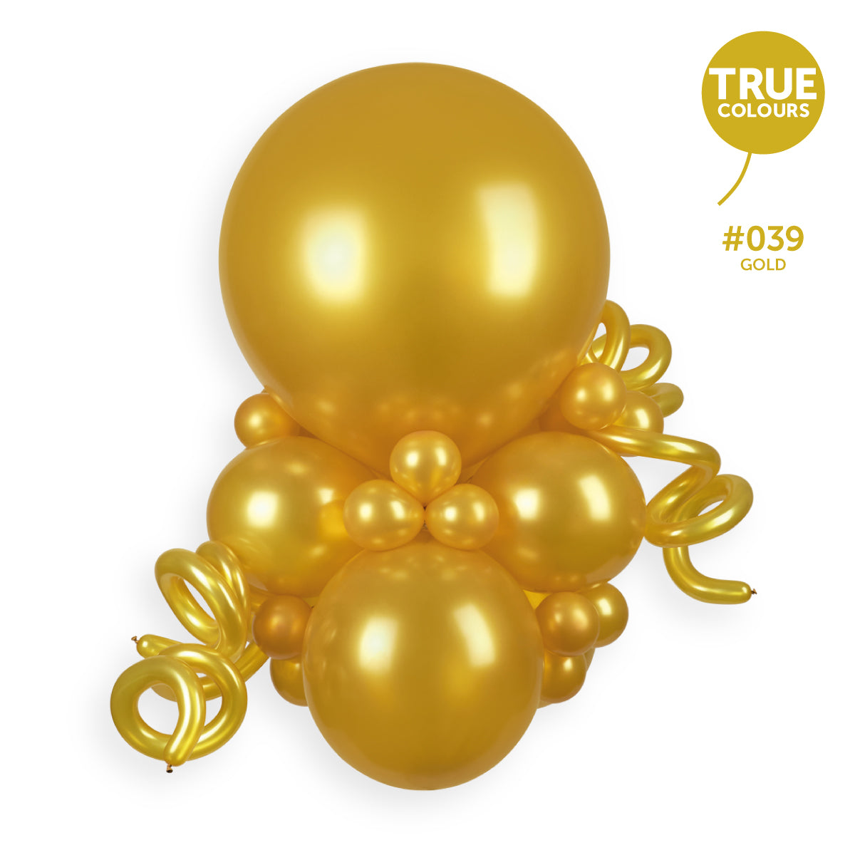 Gemar true colour reference — Gemar 19" Metallic Gold #039 GM19 25pcs Round Balloon