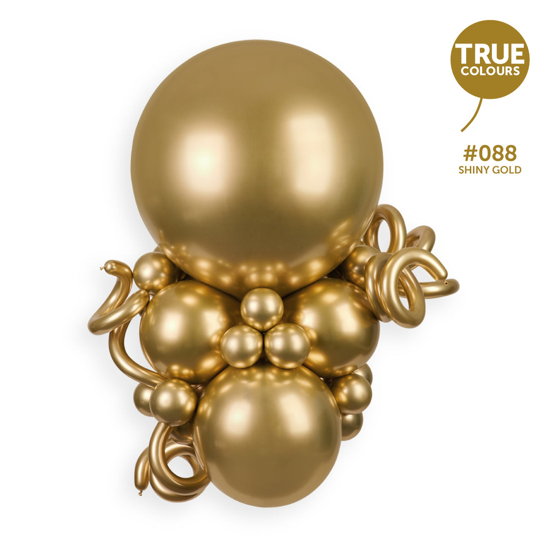 Gemar true colour reference — Gemar 31" Shiny Gold #088 GB30 1pc Round Balloon