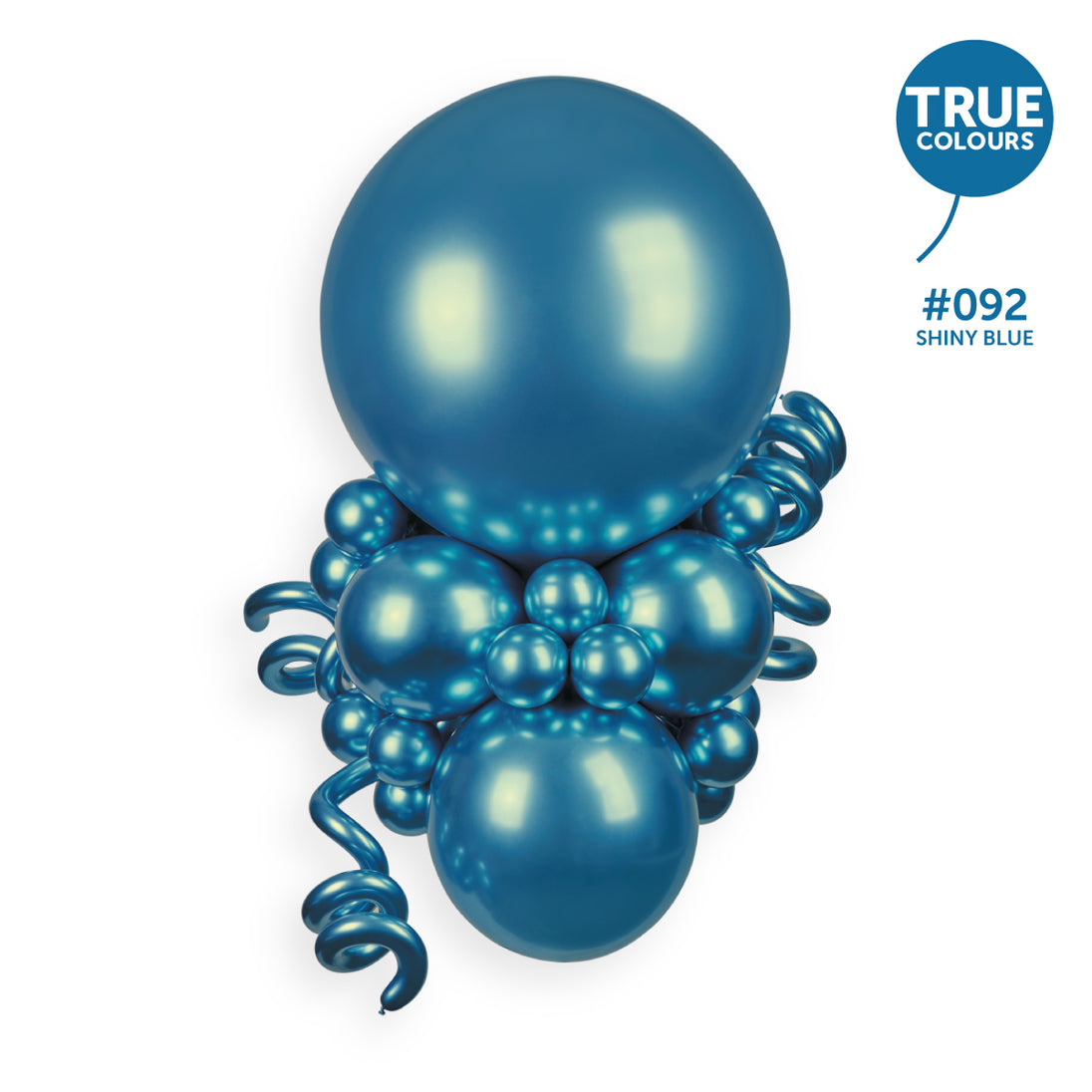 Gemar true colour reference — Gemar 31" Shiny Blue #092 GB30 1pc Round Balloon
