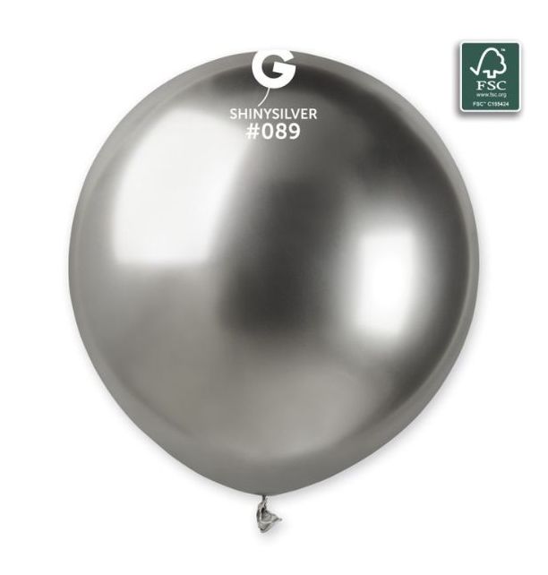 Gemar 19" Shiny Silver #089 GB150 3 3pcs Round Balloon