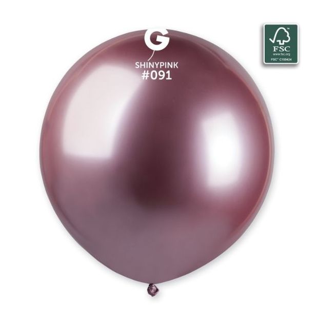 Gemar 19" Shiny Pink #091 GB150 3 3pcs Round Balloon