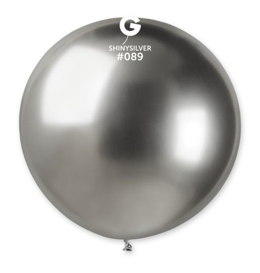 Gemar 31" Shiny Silver #089 GB30 1pc Round Balloon