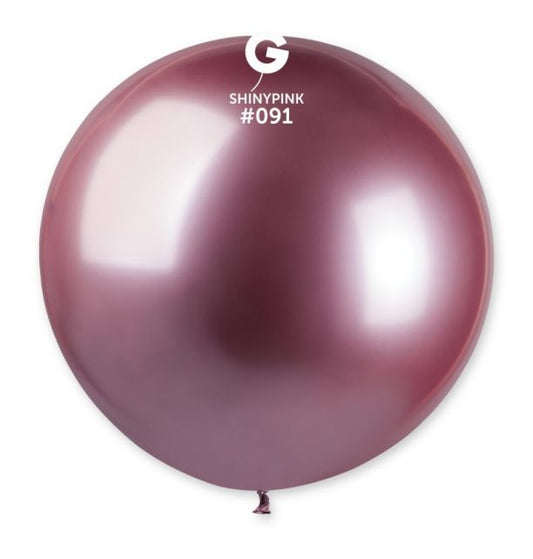 Gemar 31" Shiny Pink #091 GB30 1pc Round Balloon