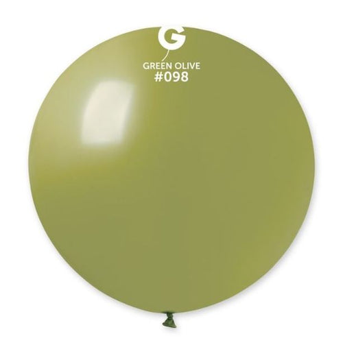 Gemar 31" Green Olive #098 G30 1pc Round Balloon
