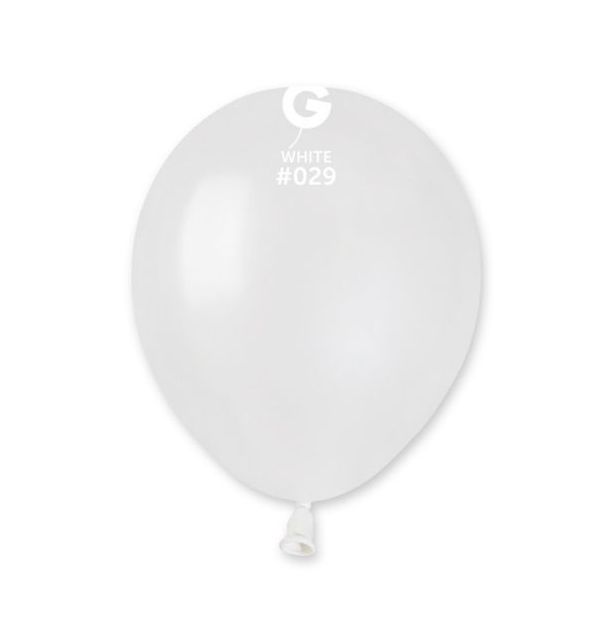 Gemar 5" White #029 AM50 50pcs Round Balloon