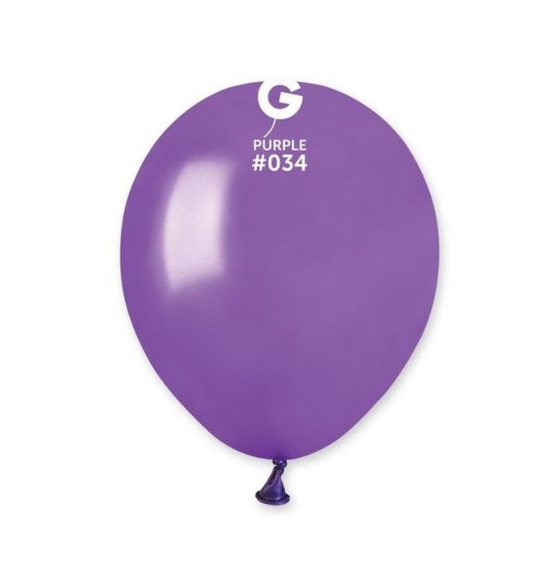 Gemar 5" Purple #034 AM50 50pcs Round Balloon