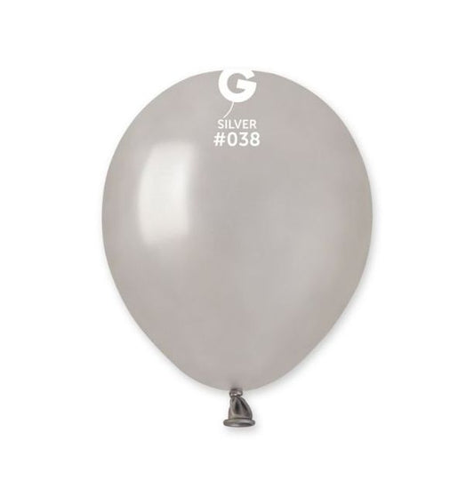 Gemar 5" Silver #038 AM50 50pcs Round Balloon