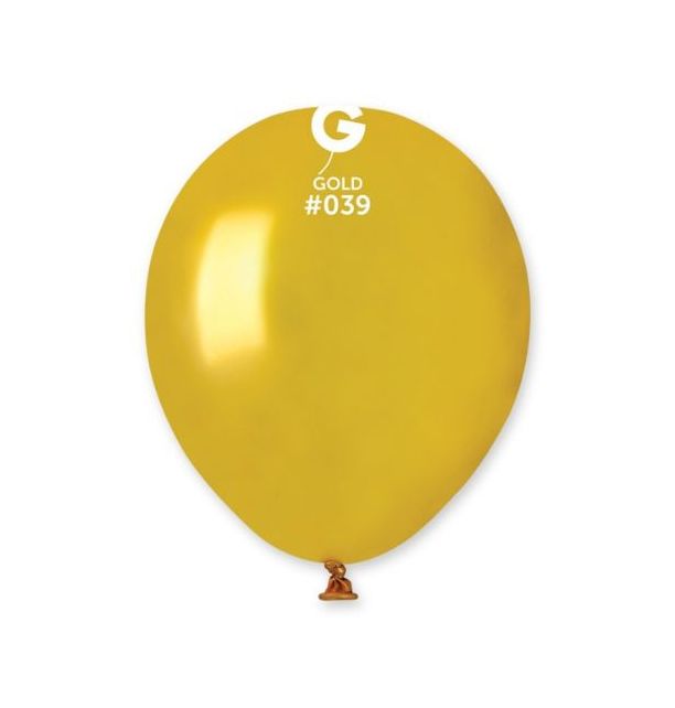 Gemar 5" Gold #039 AM50 50pcs Round Balloon