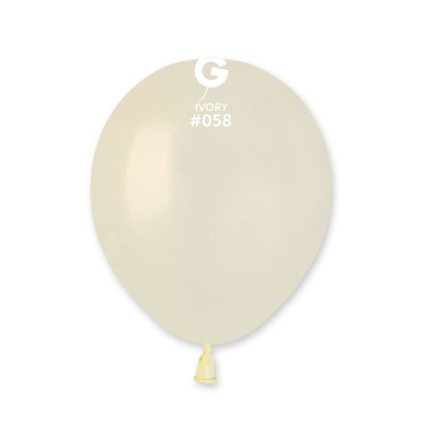 Gemar 5" Ivory #058 AM50 50pcs Round Balloon