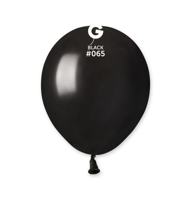 Gemar 5" Black #065 AM50 50pcs Round Balloon