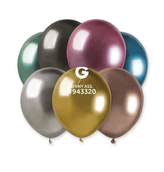 Gemar 5" Shiny Assorted #943320 AB50 50pcs Round Balloon