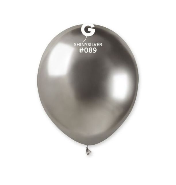 Gemar 5" Shiny Silver #089 AB50 50pcs Round Balloon