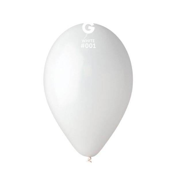 Gemar 13" White #001 G120 50pcs Round Balloon