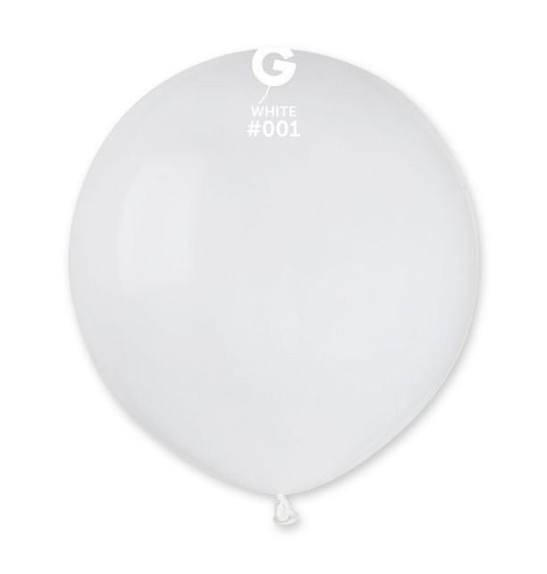 Gemar Pk25 Latex Balloons White #001 - G19.001.25 Round Balloon