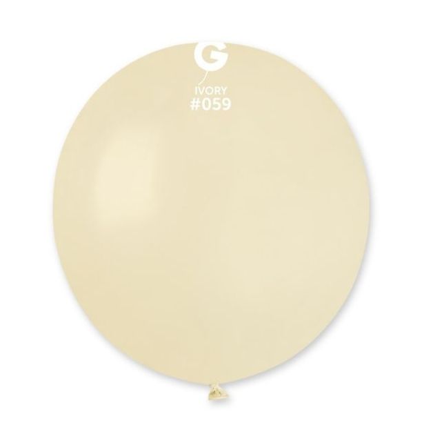 Gemar 19" Ivory #059 G19 25pcs Round Balloon